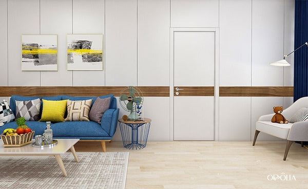 Bespoke Room Door in White and Wood OBD21-003