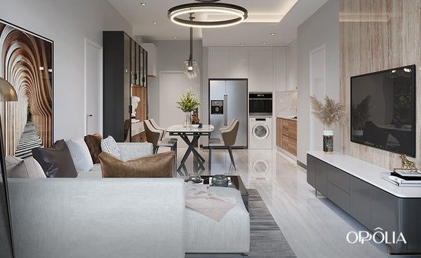 Matte White and Walnut Full Apartment Furniture OB22-Apart01