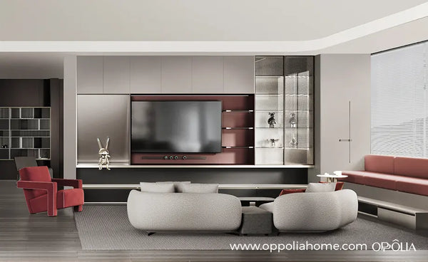 Minimalist Elegance Red and Beige Whole-House Design - OB25AP02